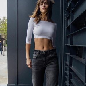 💟ZARA OFF-THE-SHOULDER CROP TOP